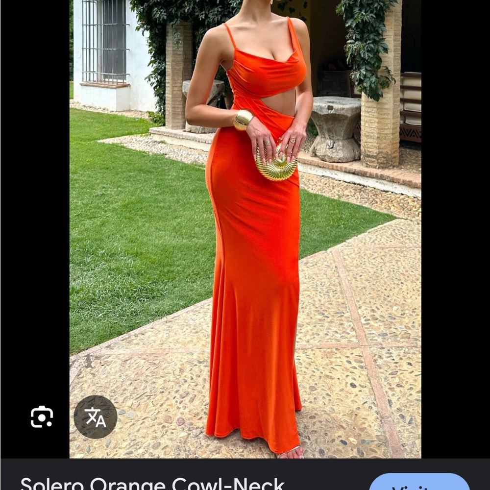 Club L London Orange Cowl Neck Sundress Wedding